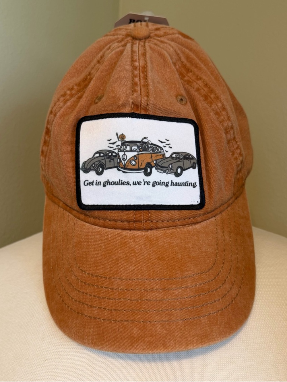 Women’s “Get in Ghoulies” Halloween Patch Baseball Cap - Rust Orange | Size O/S